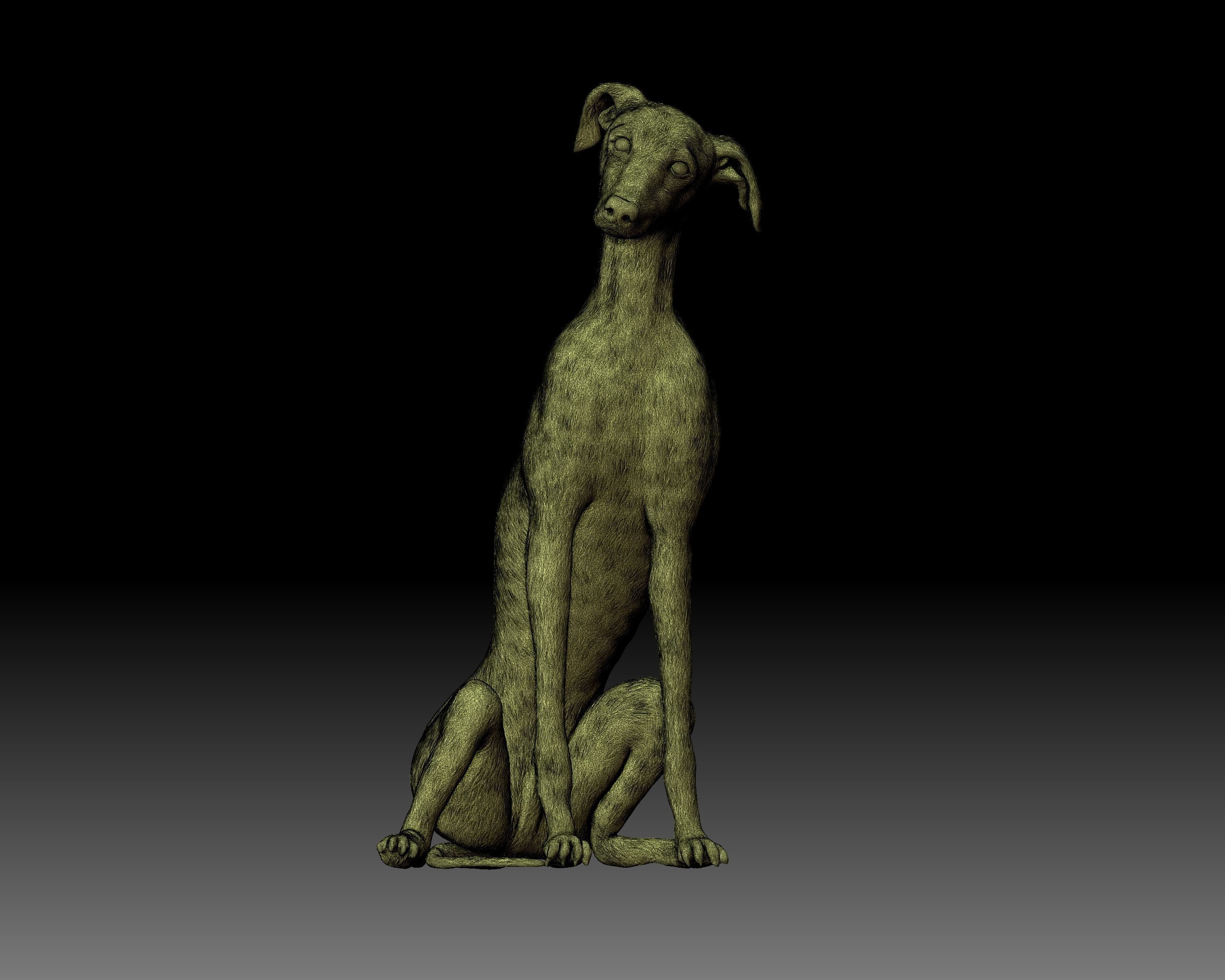 Greyhound dog 3D printable 3D print model_5