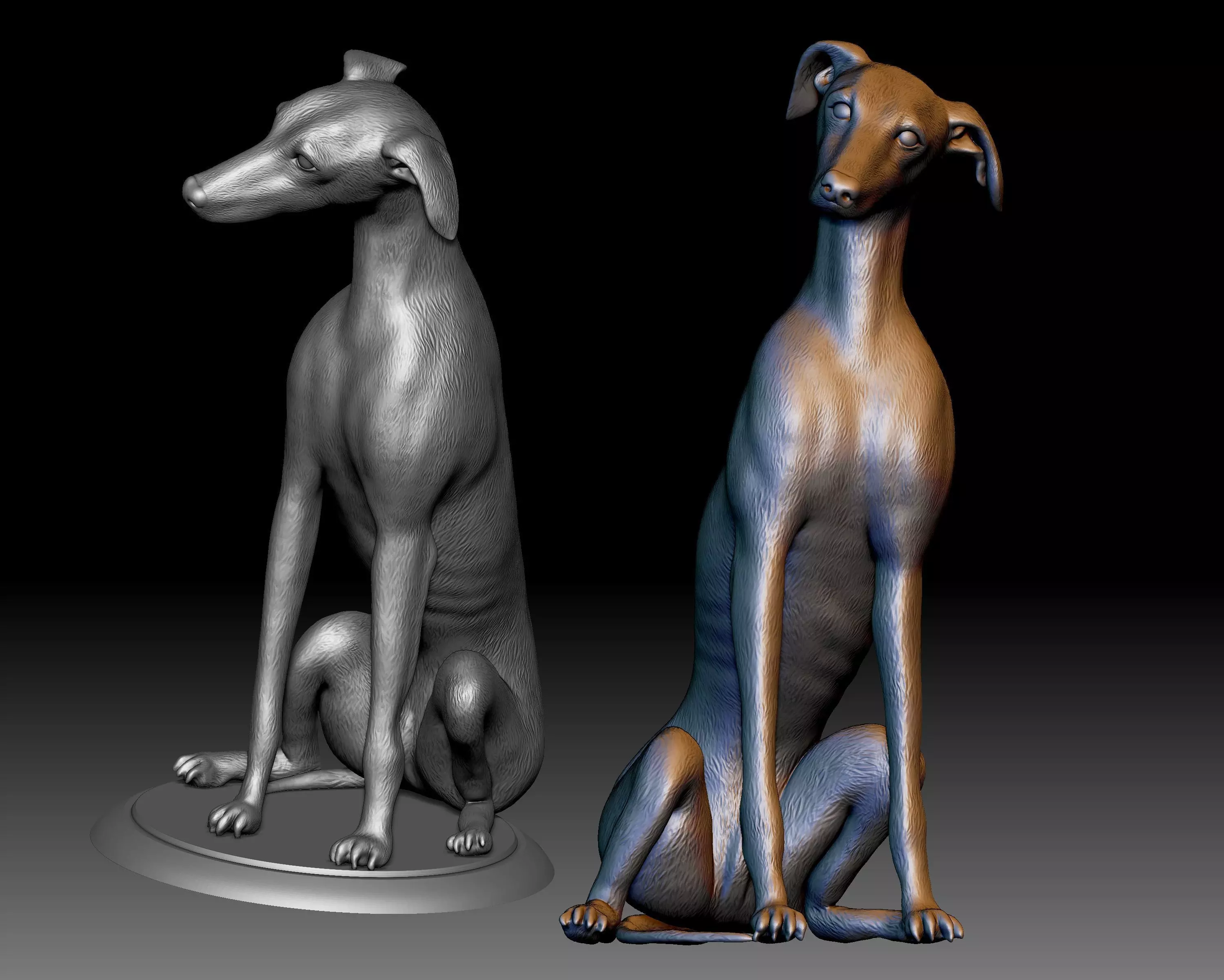 Greyhound dog 3D printable 3D print model_0