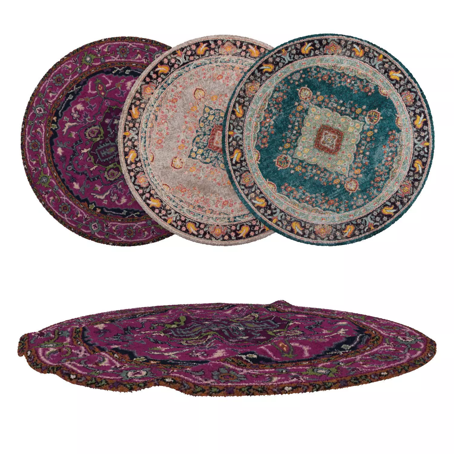 Round Rug Set 123 3D model_0