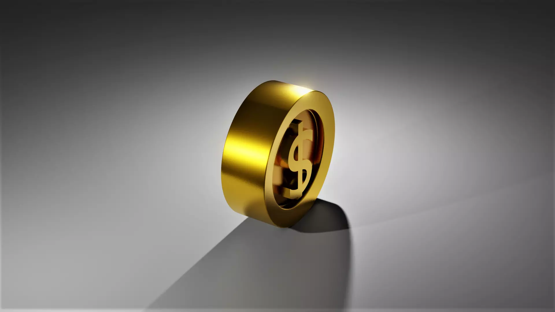 dollar gold sign 3D model_0