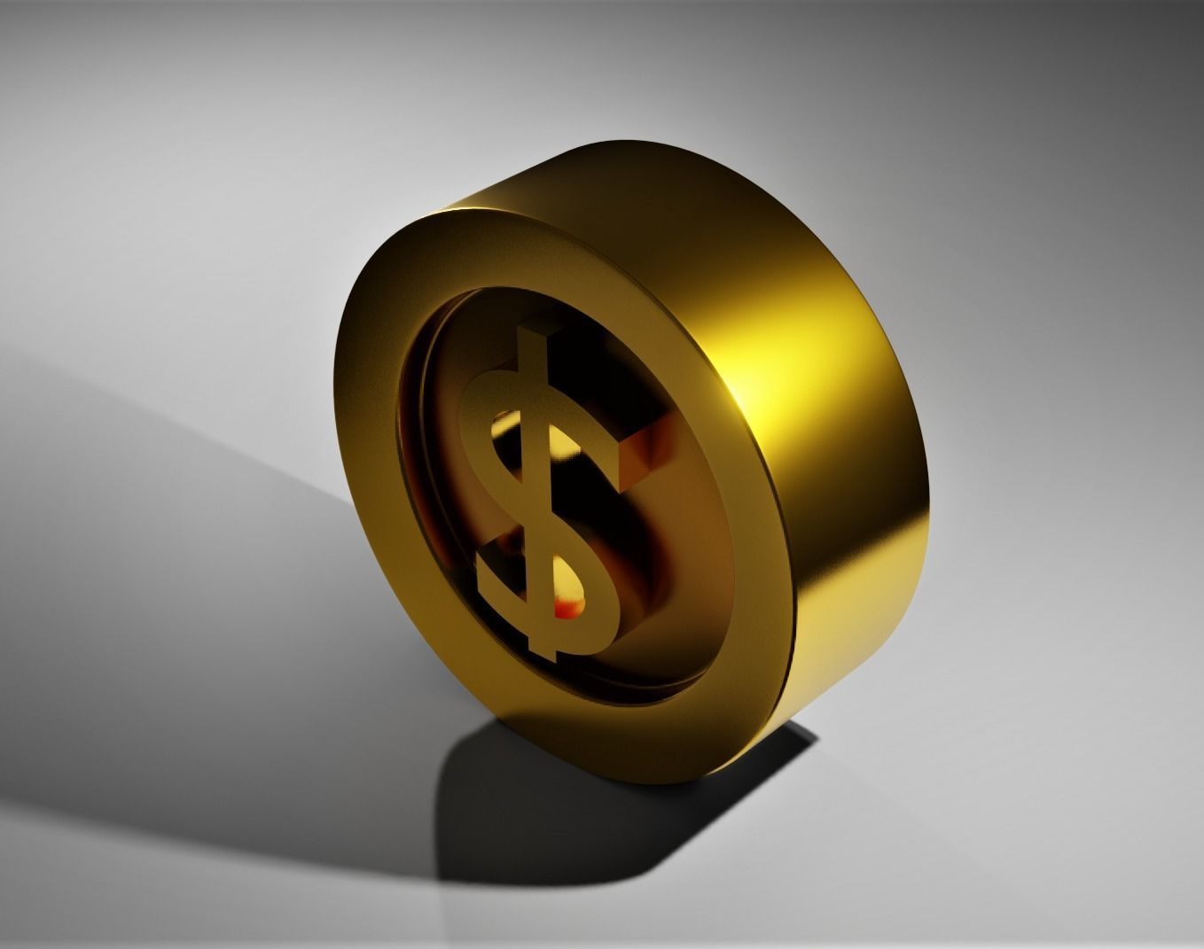 dollar gold sign 3D model_1