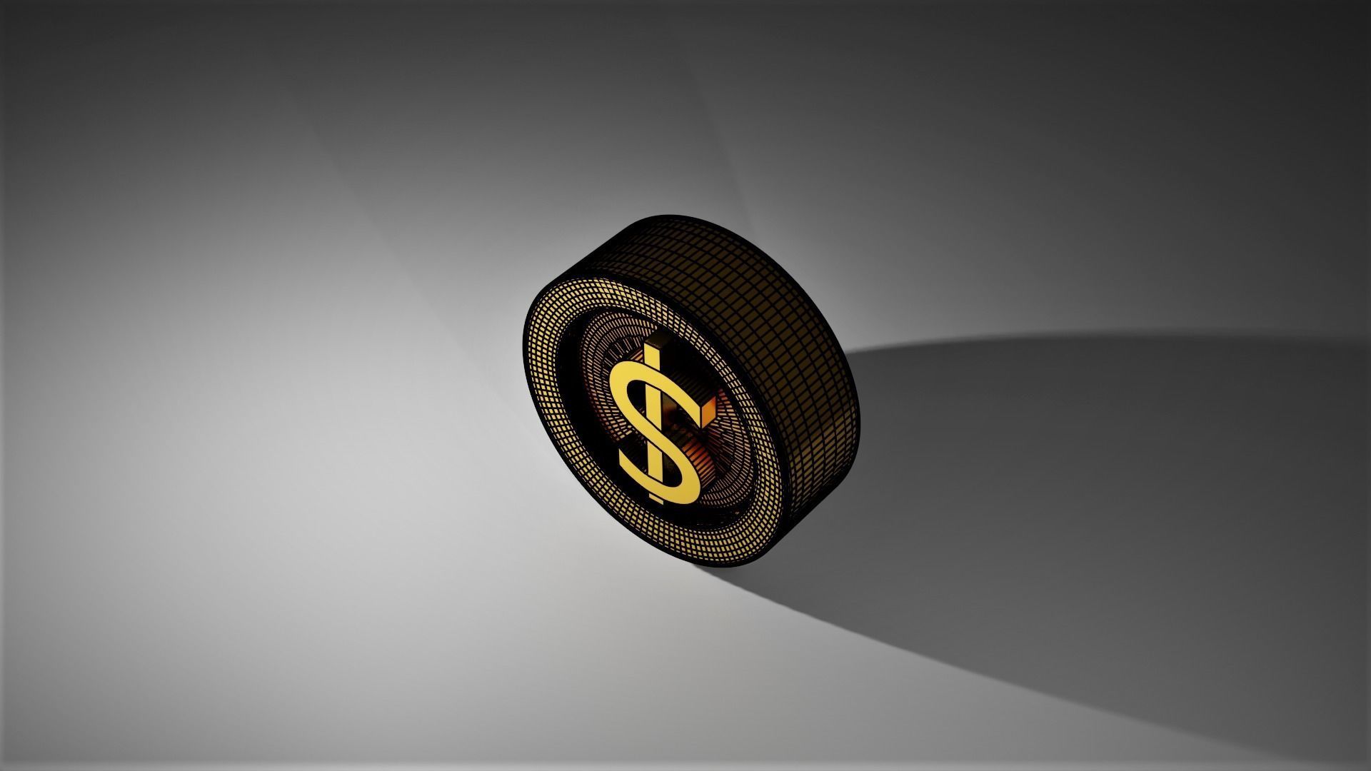 dollar gold sign 3D model_3