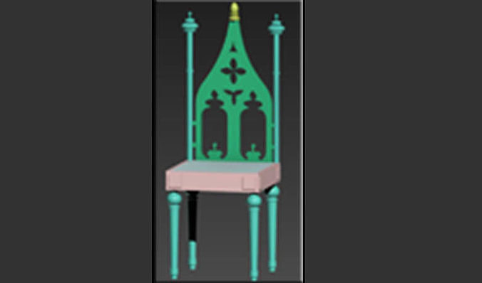 Chair in shape of gothic structure Free 3D print model