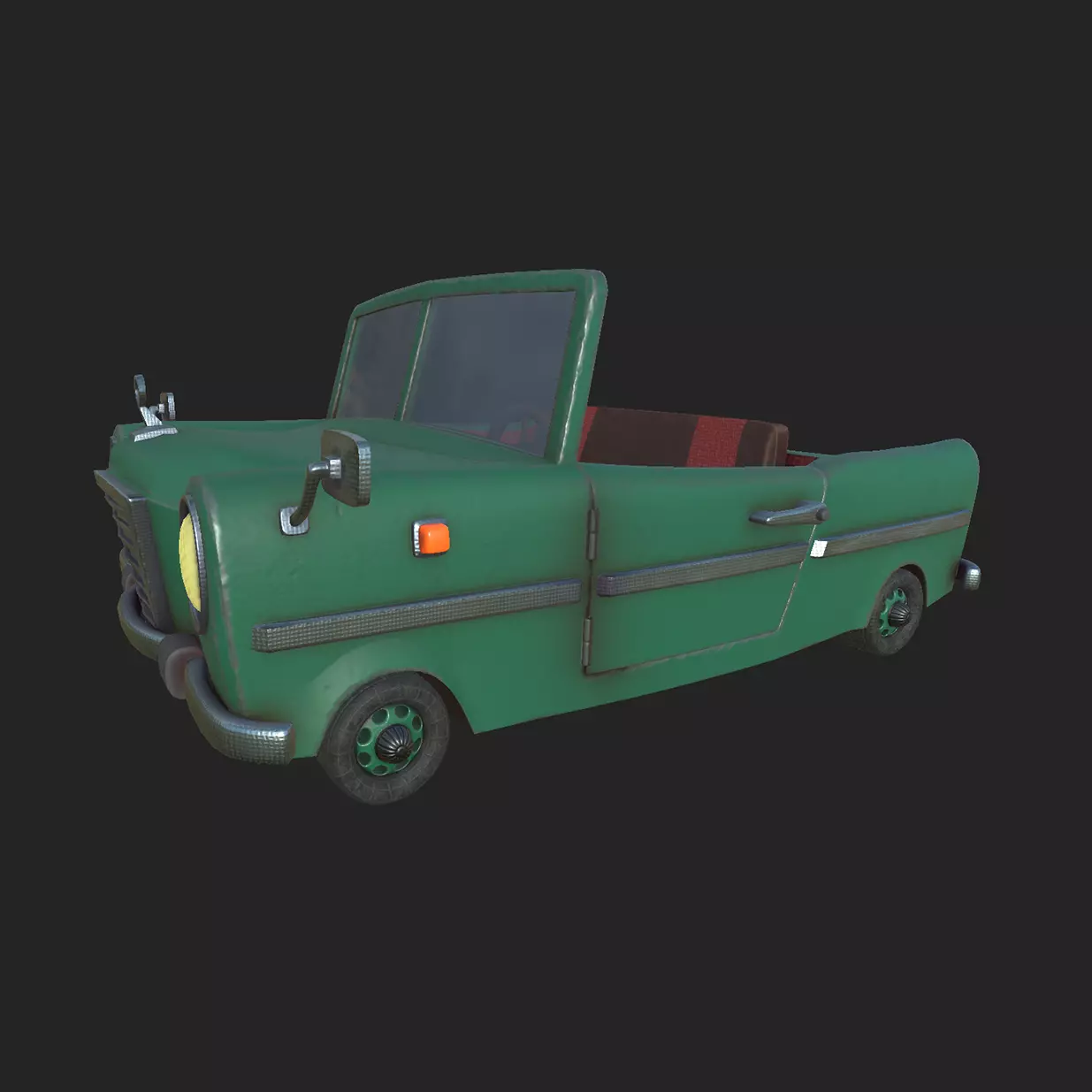 Cabriolet Cartoon Free low-poly 3D model