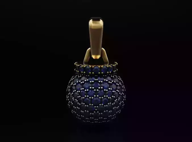 Pendant with diamonds in the form of a ball 585