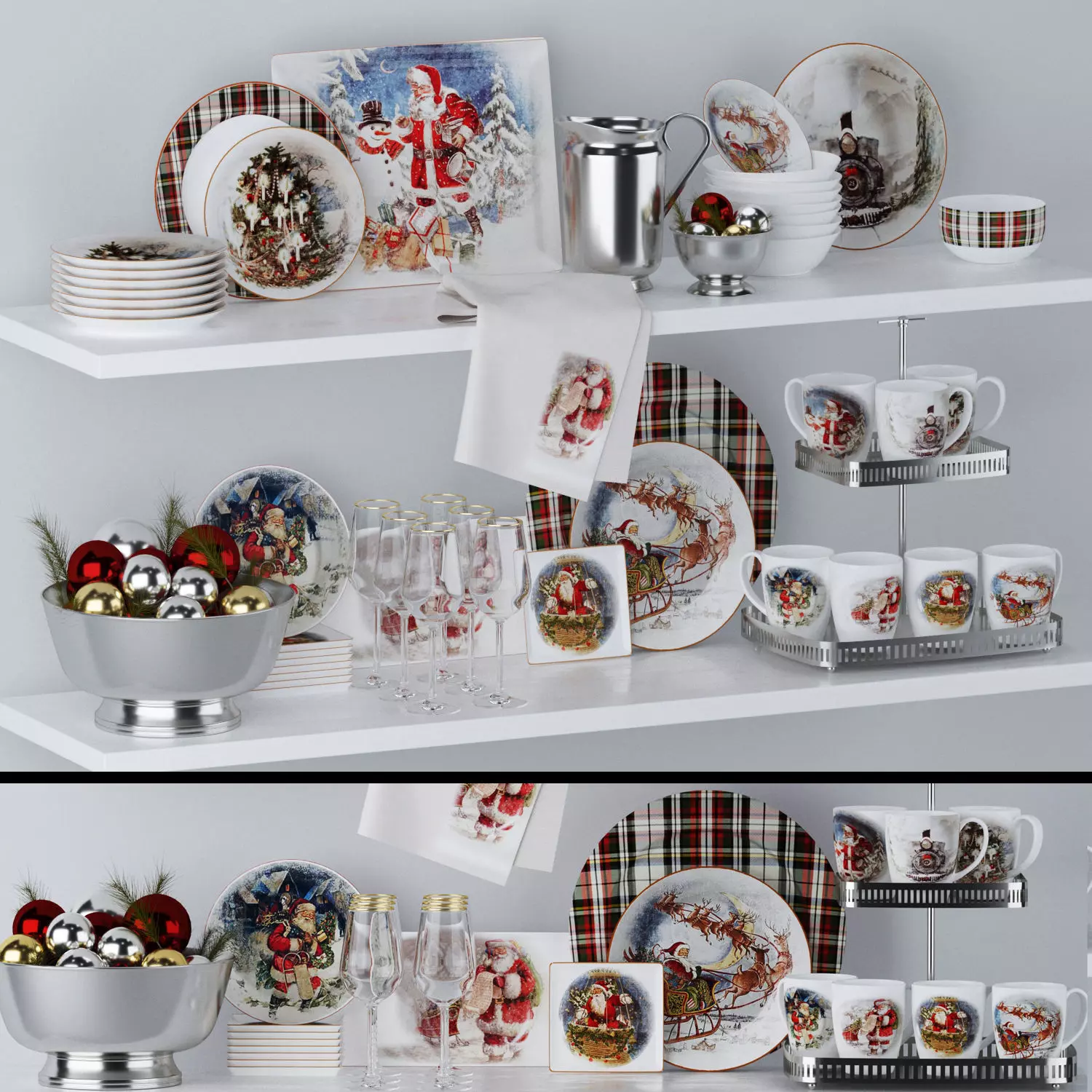 Christmas Decorative set 3D model