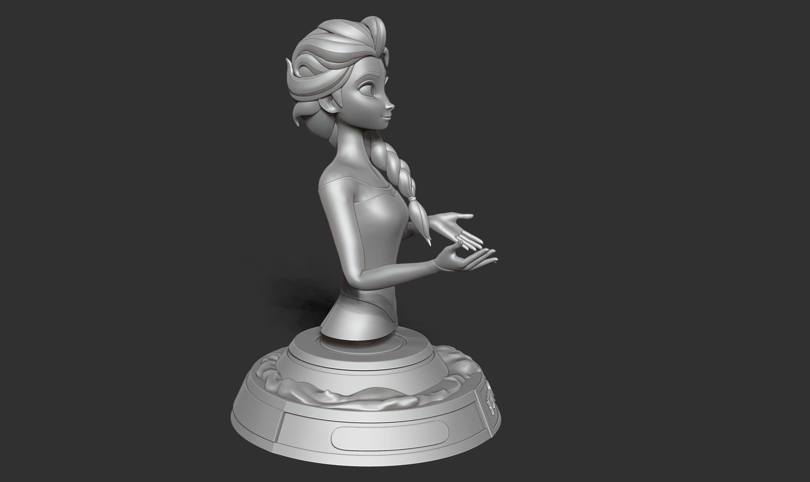 Elsa bust 3D print model_13