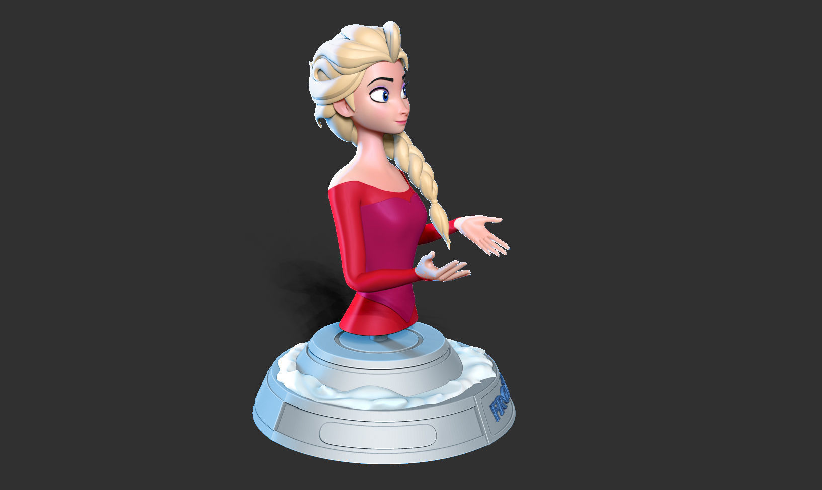 Elsa bust 3D print model_14