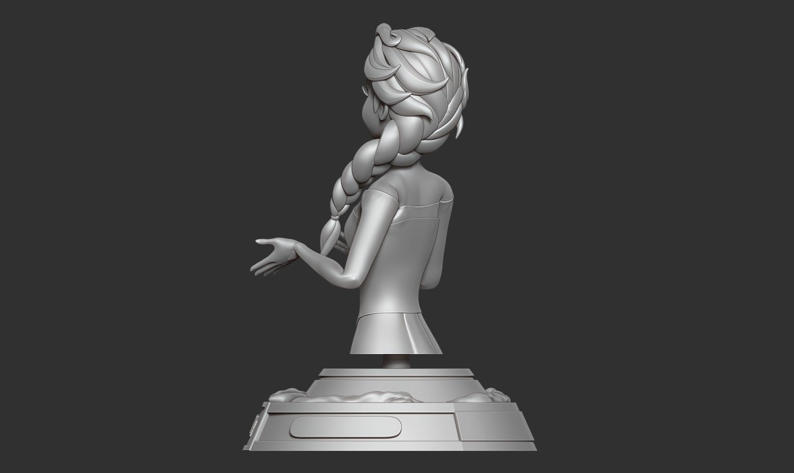 Elsa bust 3D print model_17