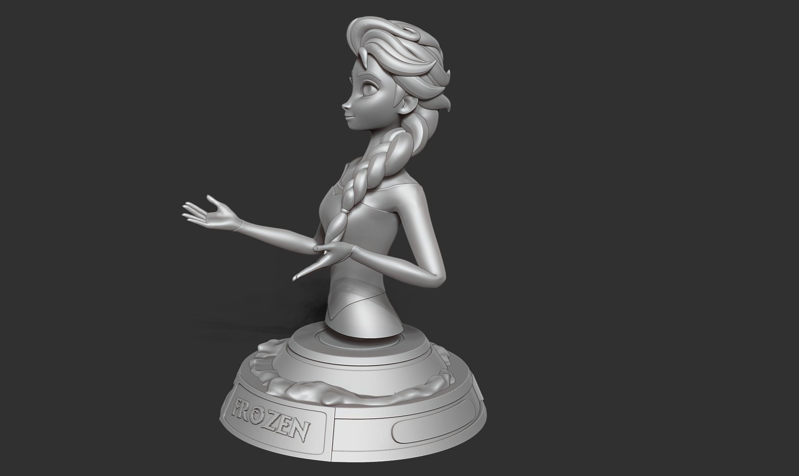 Elsa bust 3D print model_15