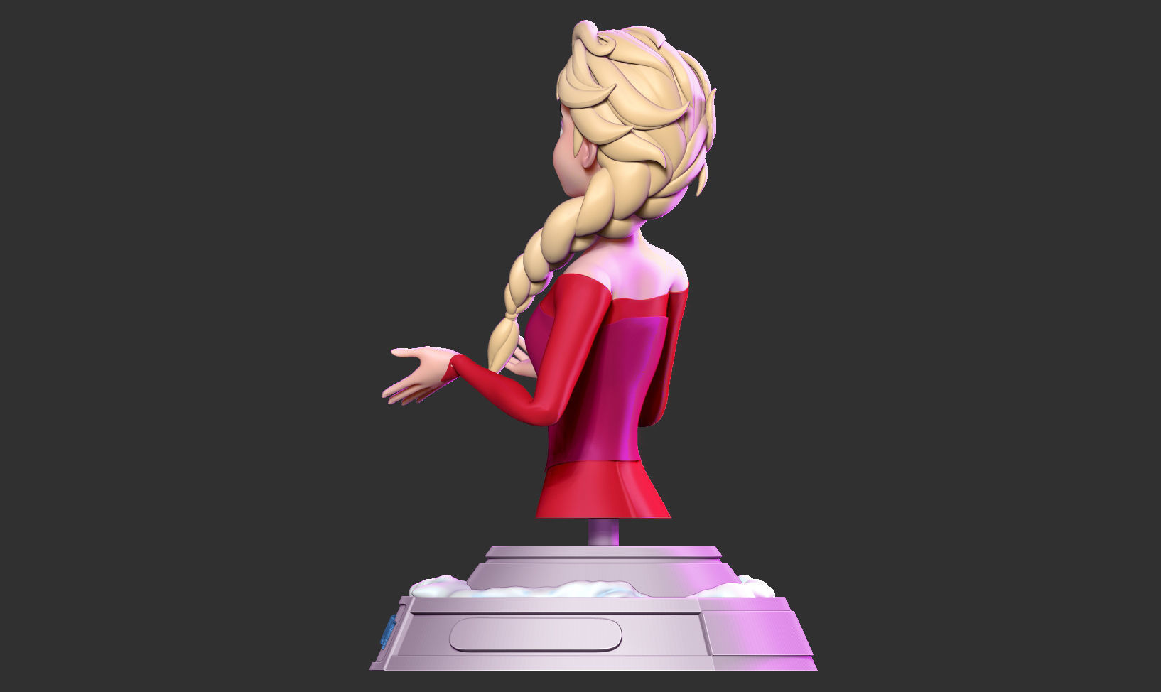 Elsa bust 3D print model_16