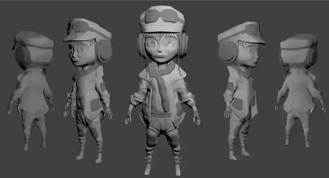 Plane pilot character Free 3D model