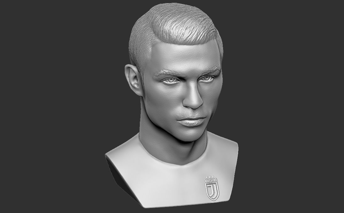 Cristiano Ronaldo Juventus bust for 3D printing 3D print model_12