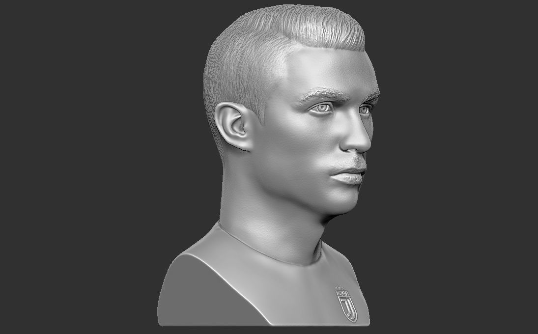 Cristiano Ronaldo Juventus bust for 3D printing 3D print model_9