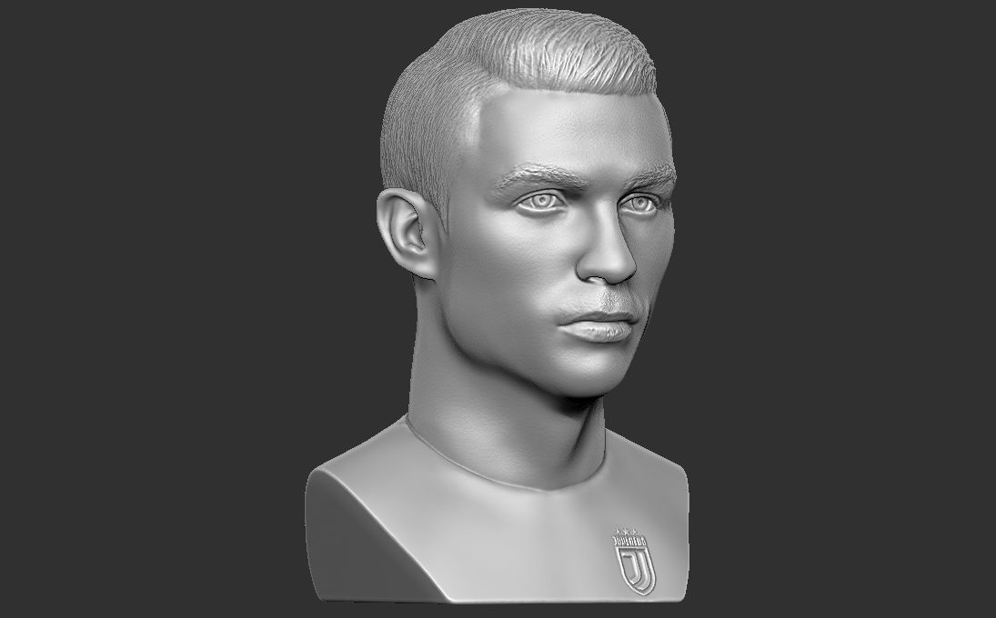 Cristiano Ronaldo Juventus bust for 3D printing 3D print model_10