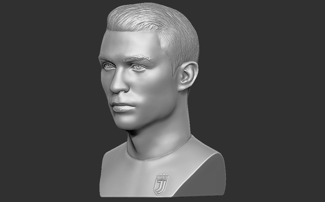 Cristiano Ronaldo Juventus bust for 3D printing 3D print model_2