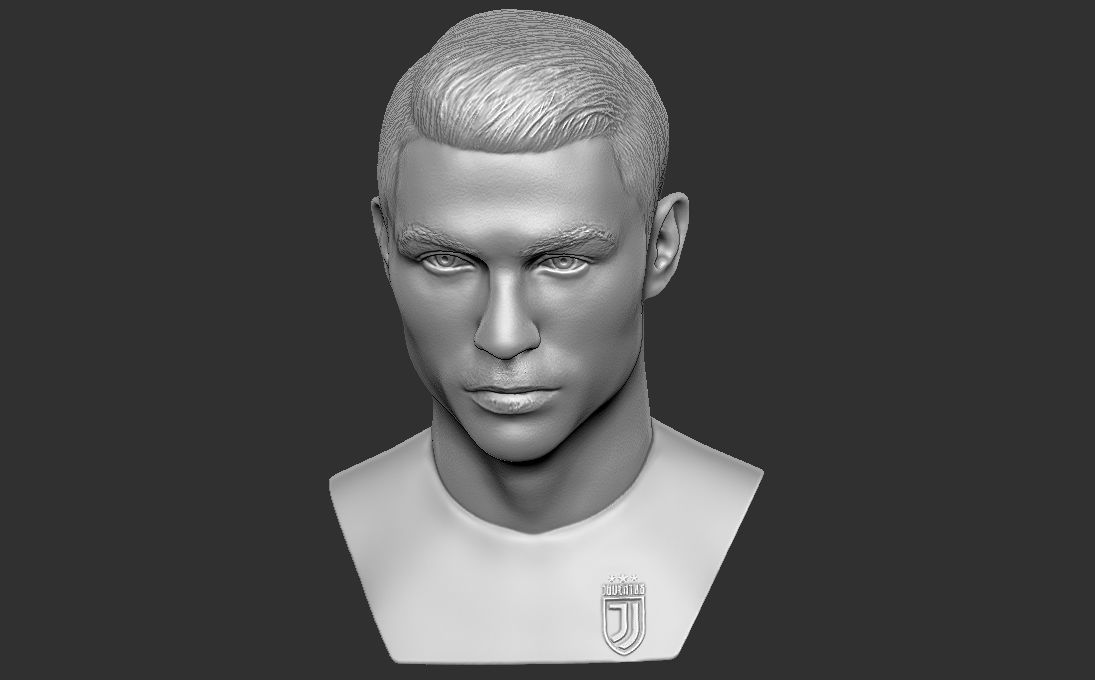 Cristiano Ronaldo Juventus bust for 3D printing 3D print model_13