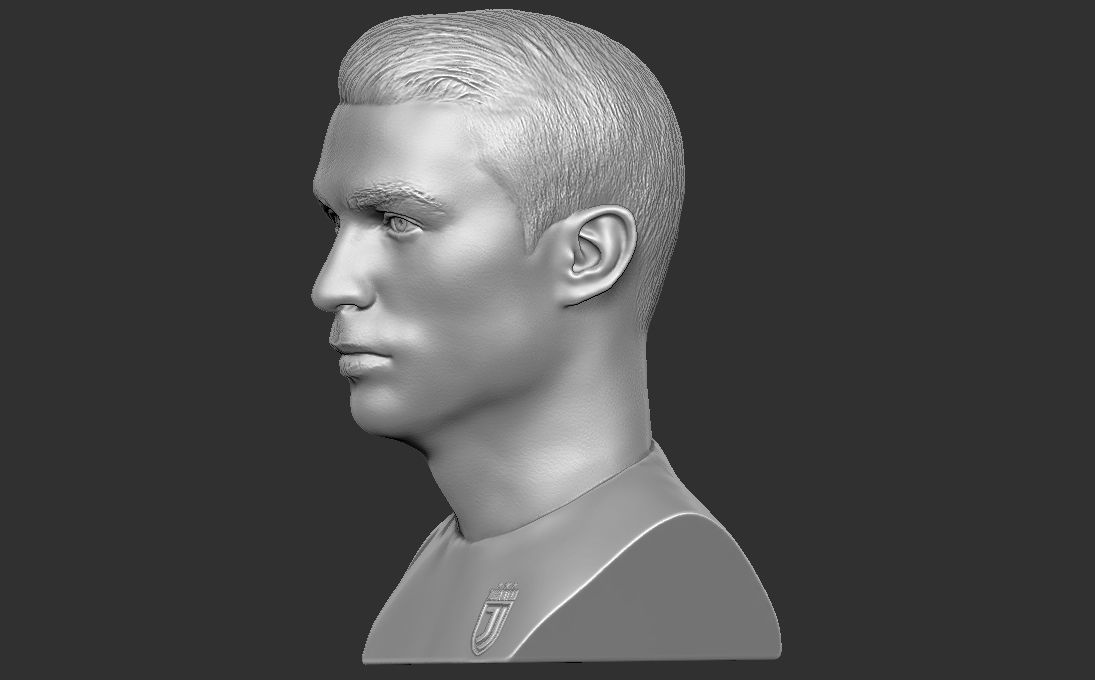 Cristiano Ronaldo Juventus bust for 3D printing 3D print model_3