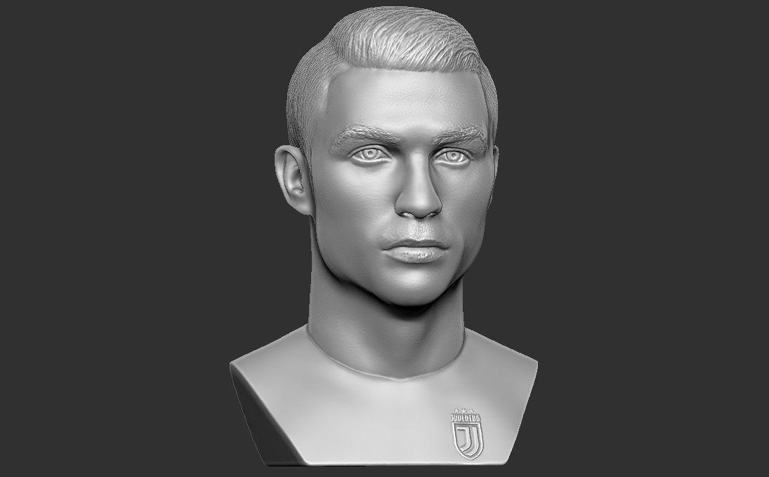 Cristiano Ronaldo Juventus bust for 3D printing 3D print model_11