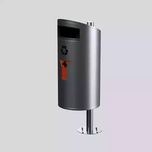 Swiss street stainless steel garbage can with dog plastic bags