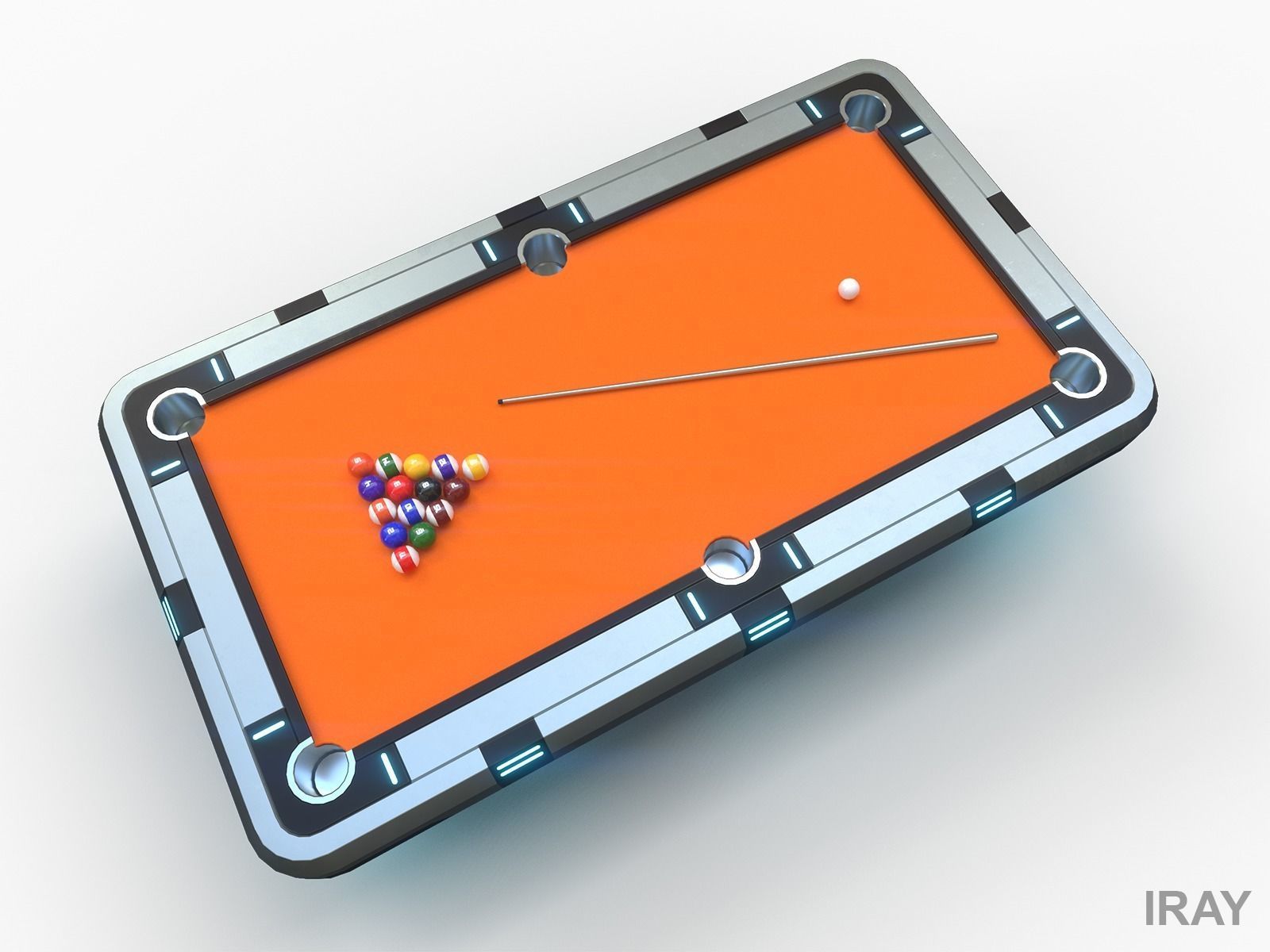 Lowpoly Scifi Pool Table Low-poly 3D model_2