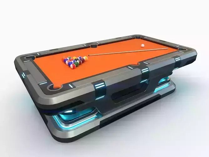 Lowpoly Scifi Pool Table Low-poly 3D model