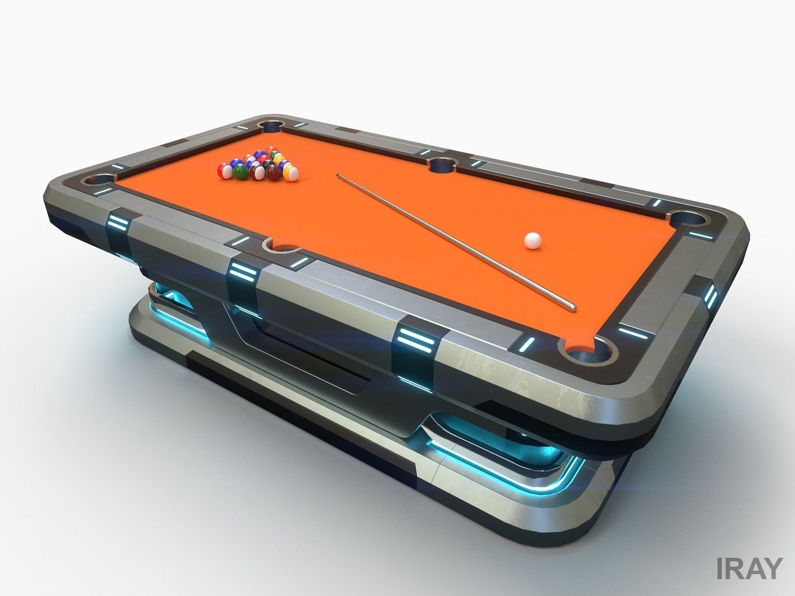 Lowpoly Scifi Pool Table Low-poly 3D model_5