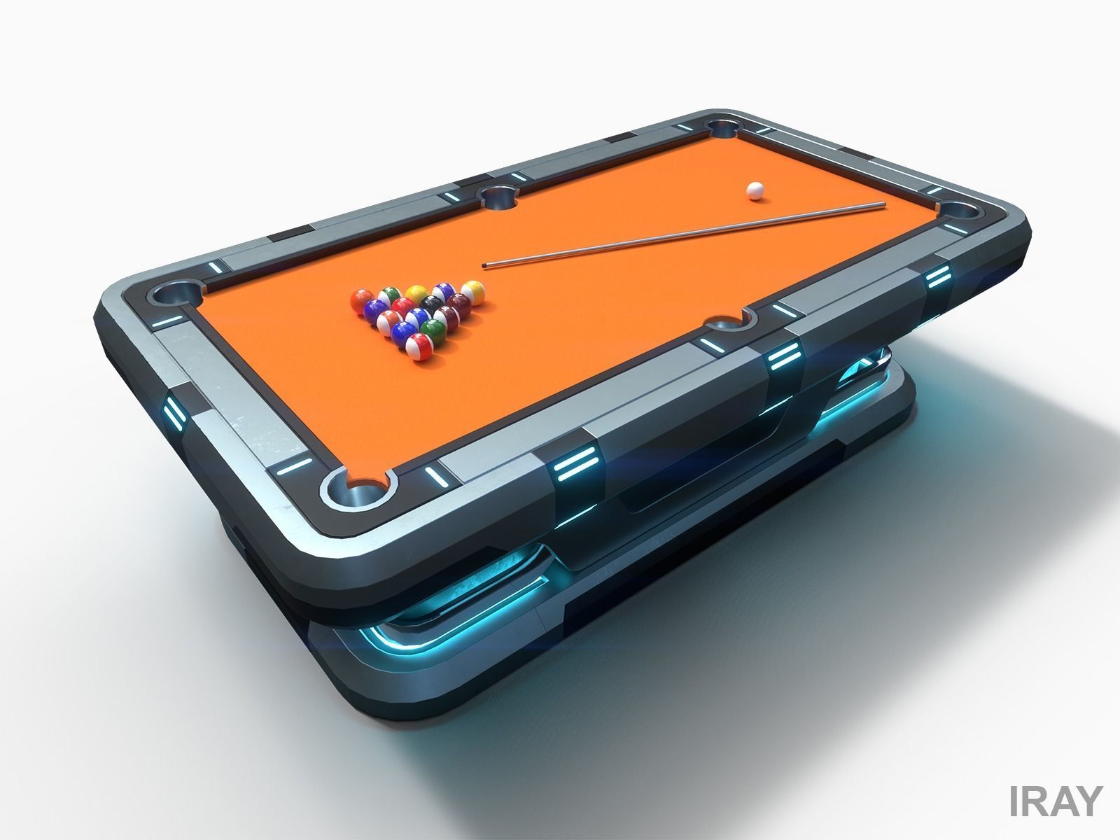 Lowpoly Scifi Pool Table Low-poly 3D model_6