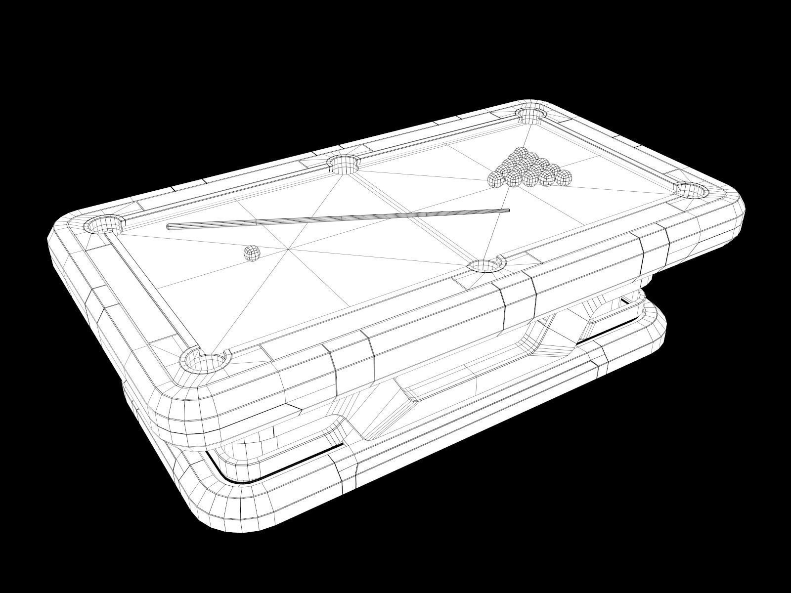 Lowpoly Scifi Pool Table Low-poly 3D model_15