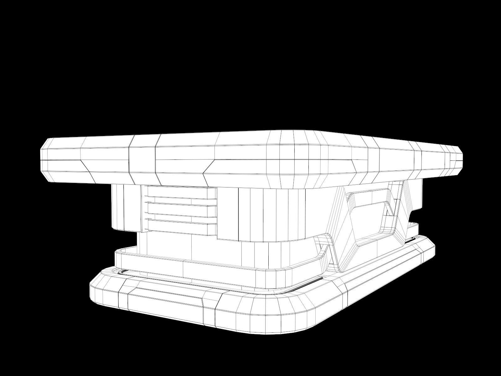 Lowpoly Scifi Pool Table Low-poly 3D model_17