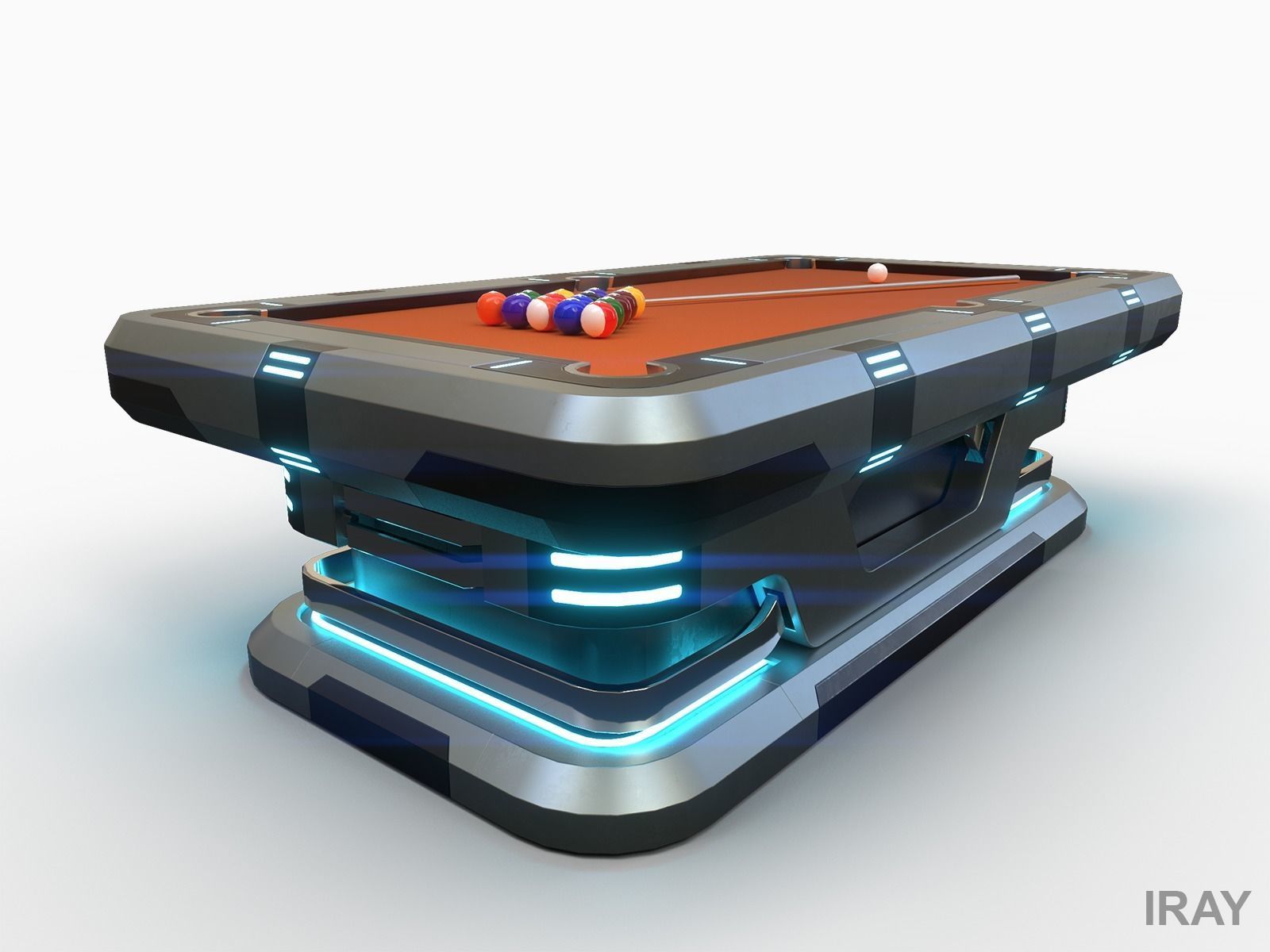 Lowpoly Scifi Pool Table Low-poly 3D model_3