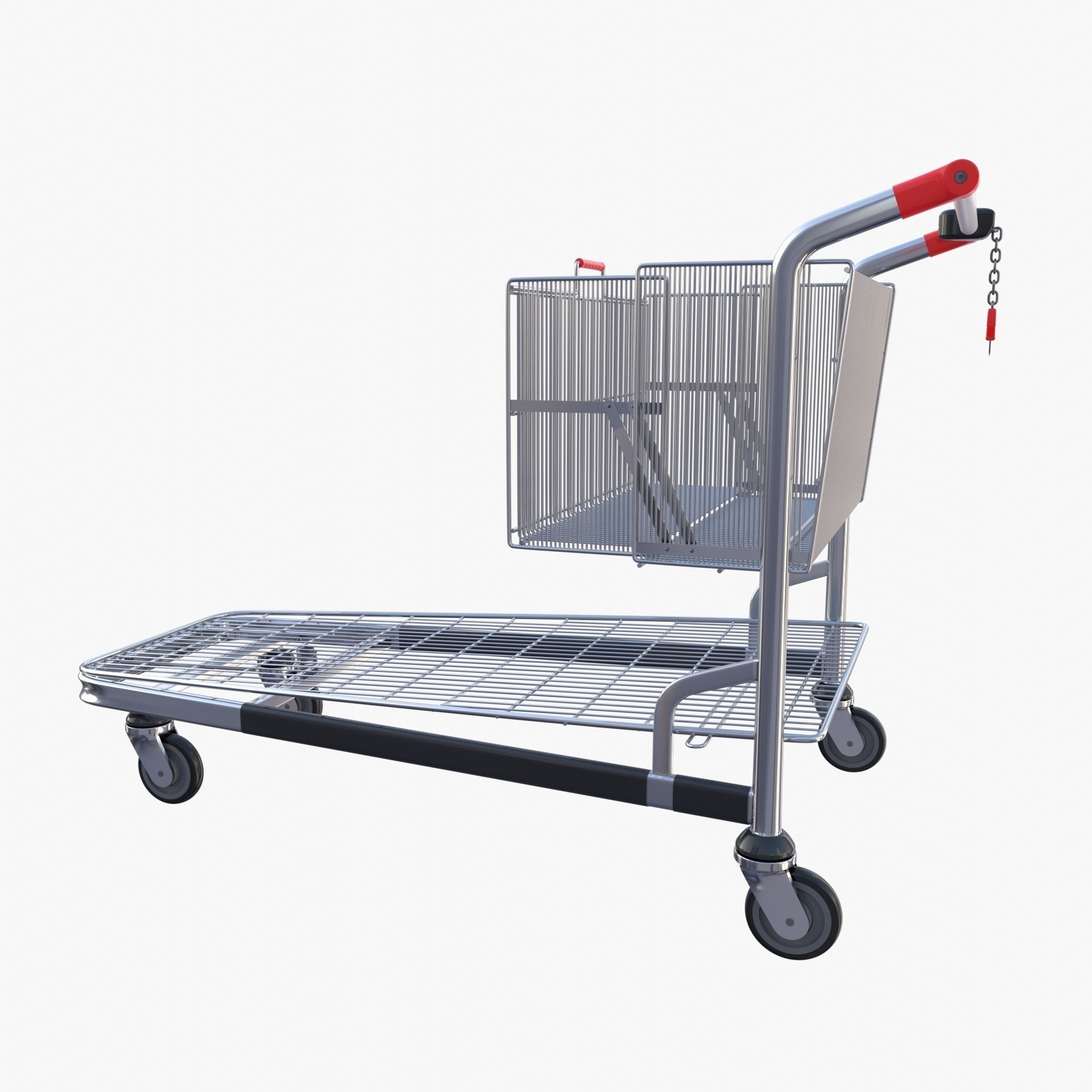 Shopping cart stack v2 Low-poly 3D model_15