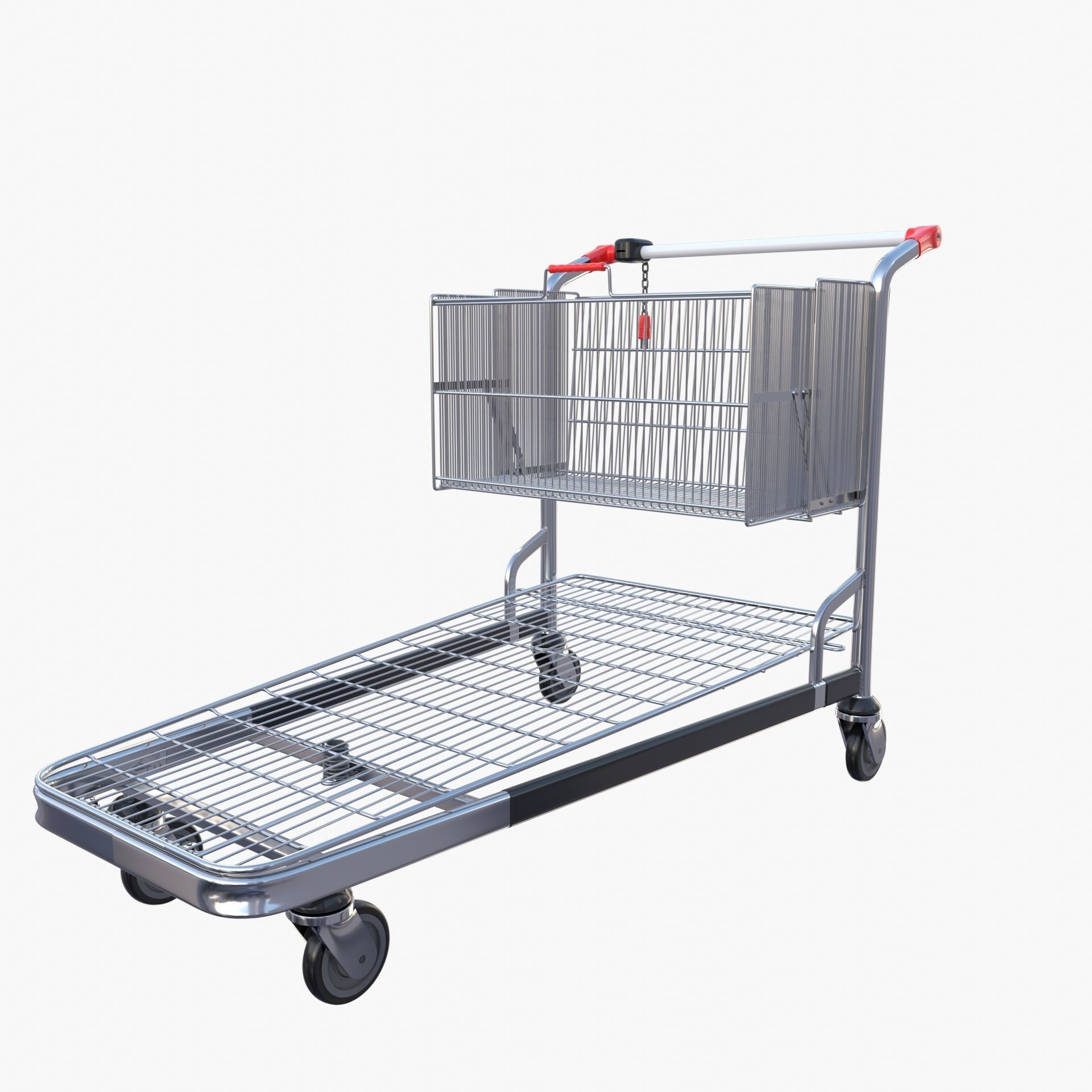 Shopping cart stack v2 Low-poly 3D model_14