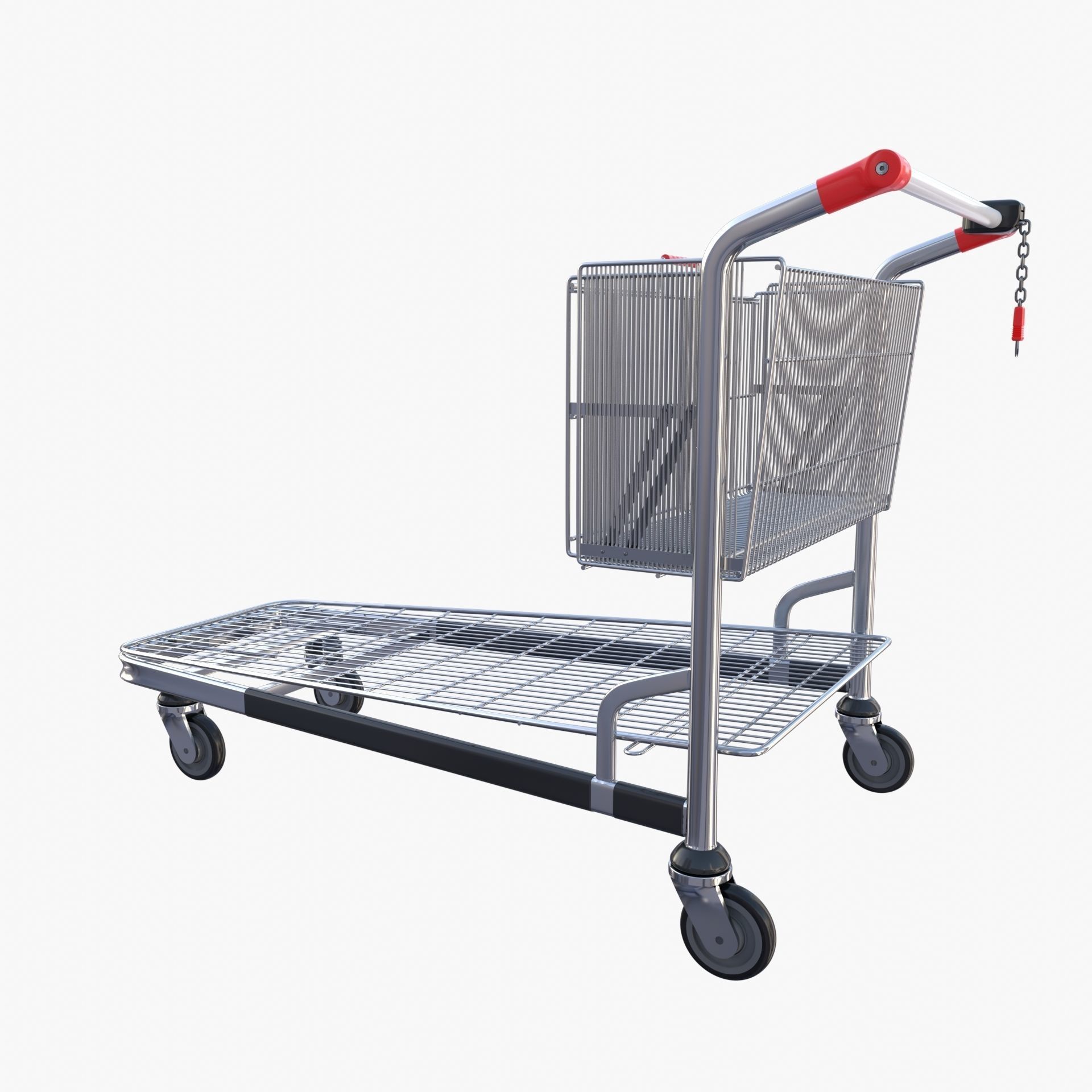 Shopping cart stack v2 Low-poly 3D model_4