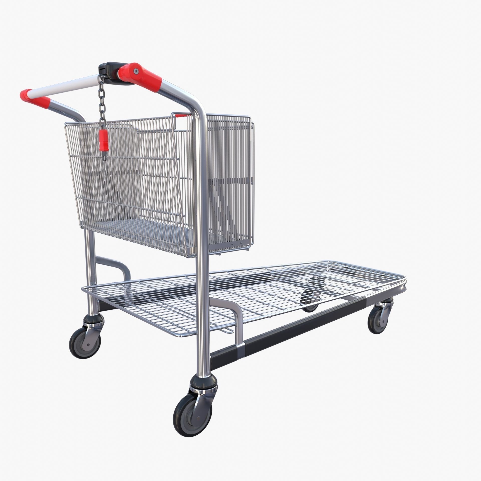 Shopping cart stack v2 Low-poly 3D model_6