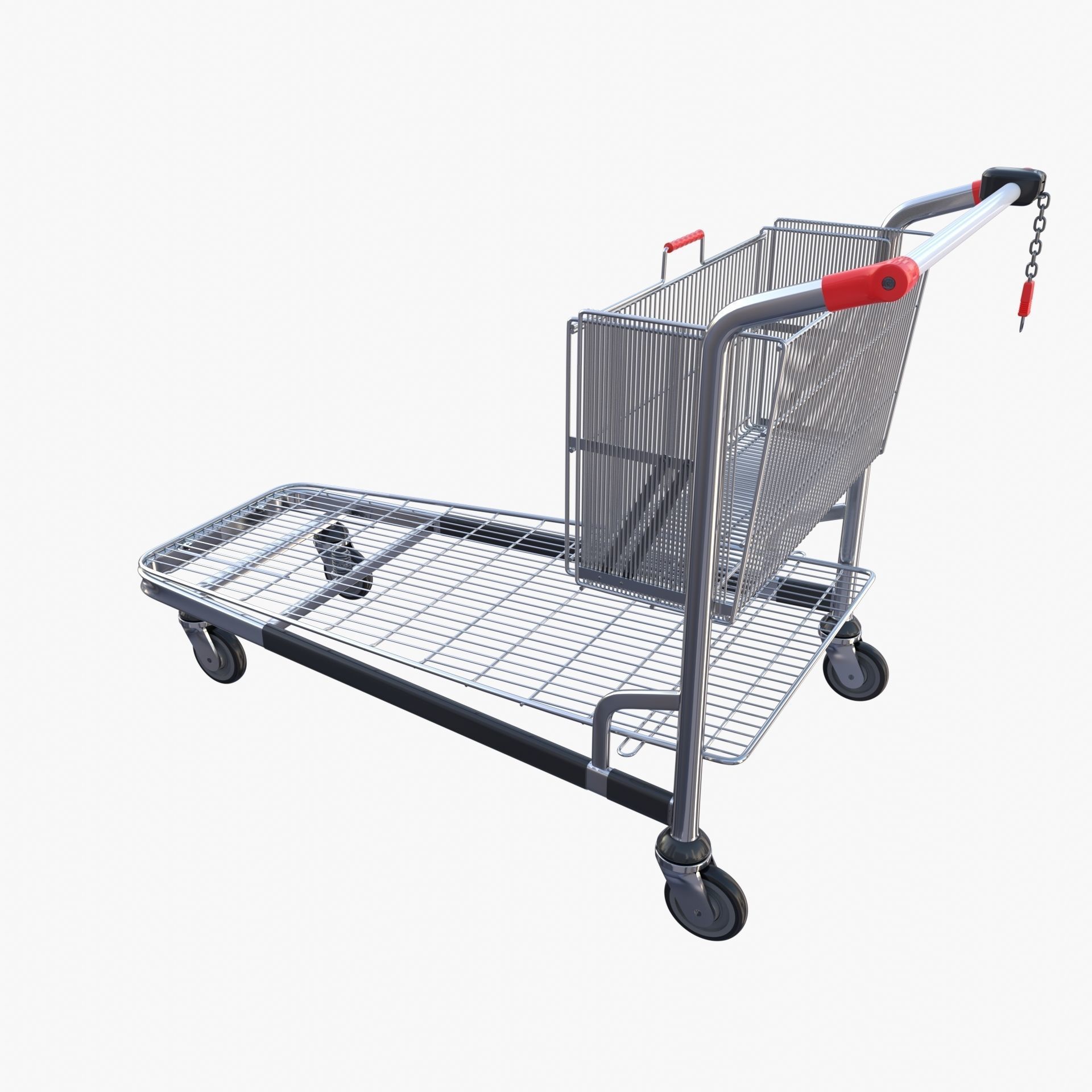 Shopping cart stack v2 Low-poly 3D model_9