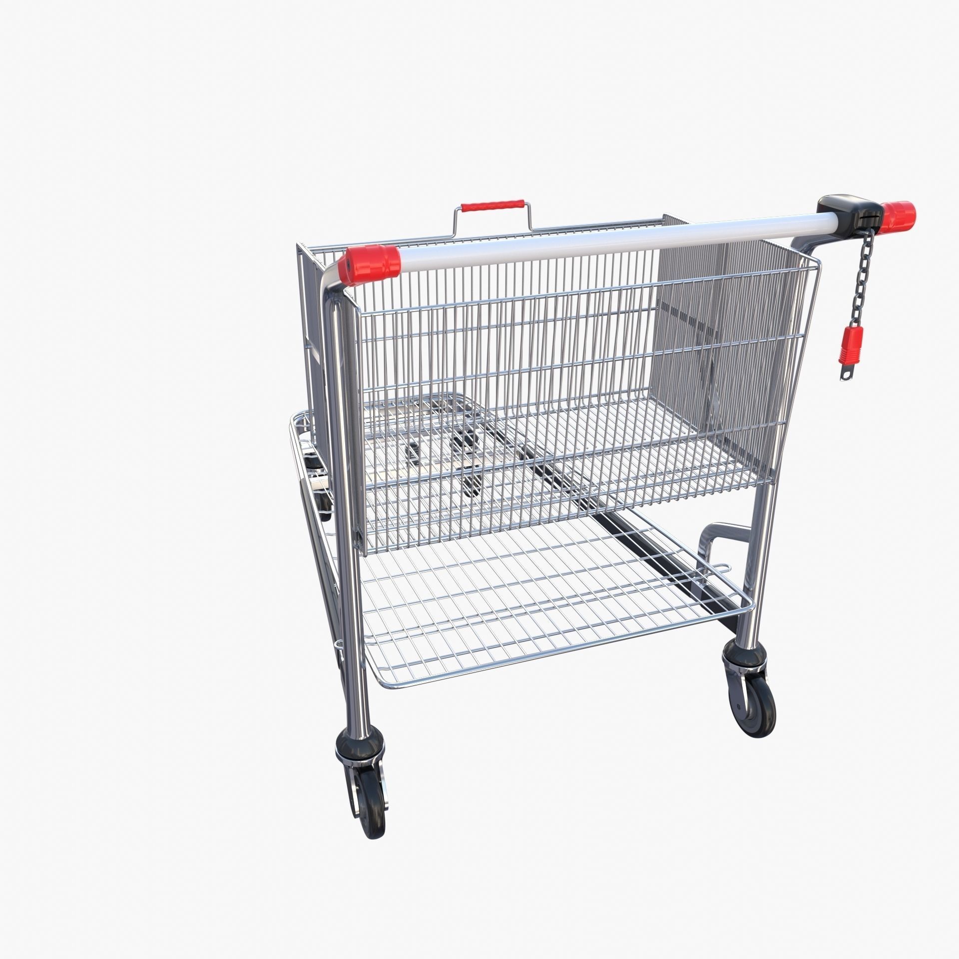 Shopping cart stack v2 Low-poly 3D model_19
