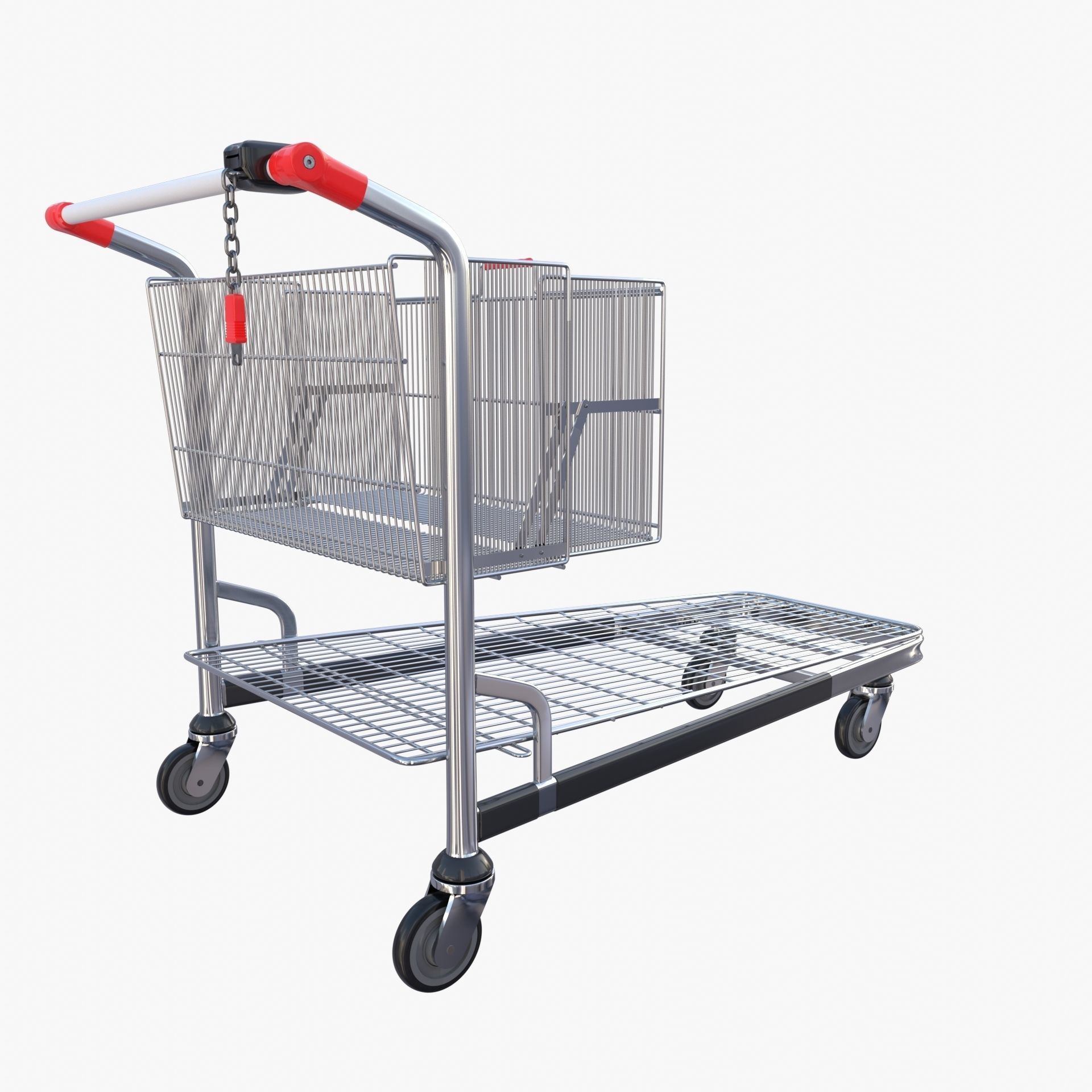 Shopping cart stack v2 Low-poly 3D model_17