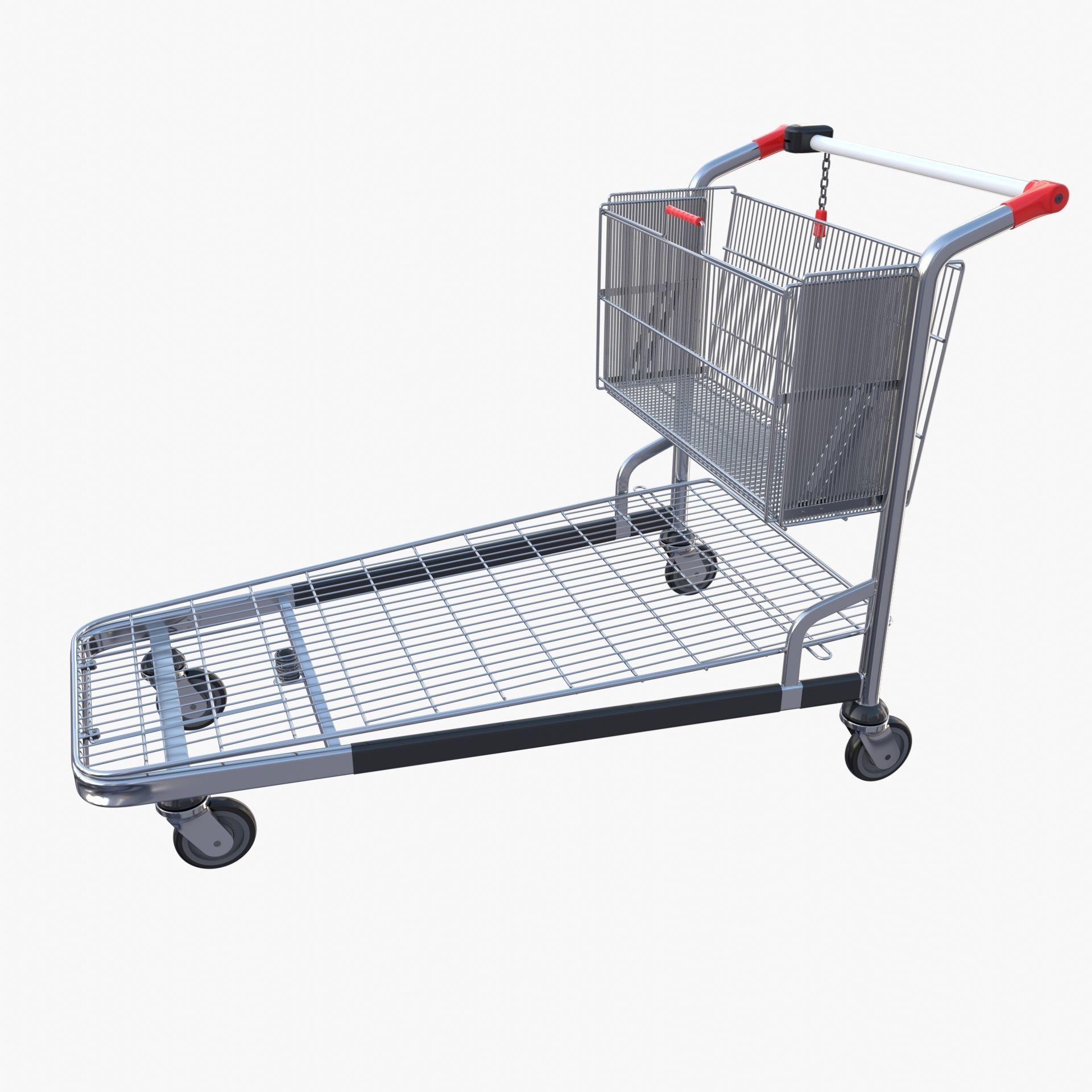 Shopping cart stack v2 Low-poly 3D model_8