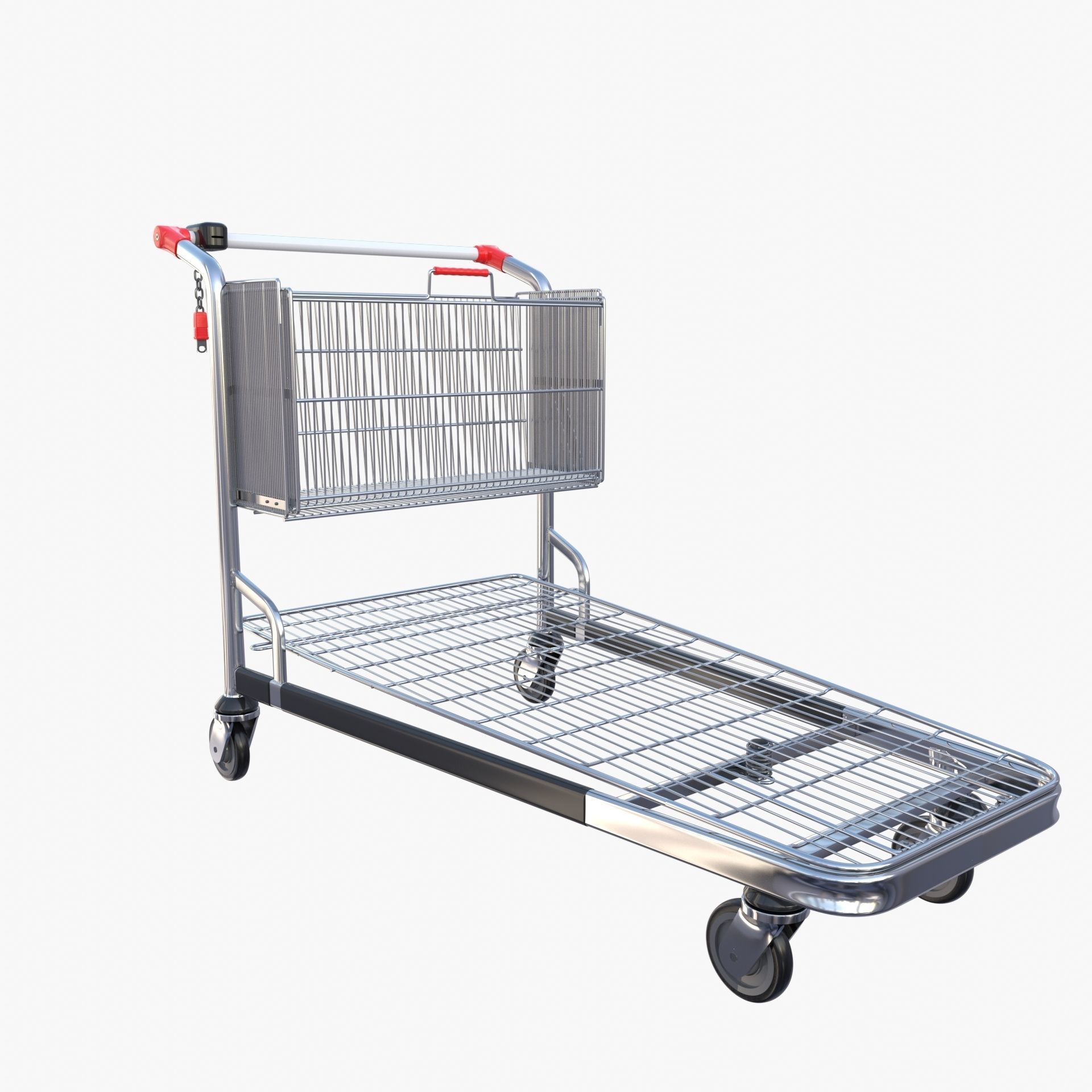 Shopping cart stack v2 Low-poly 3D model_7