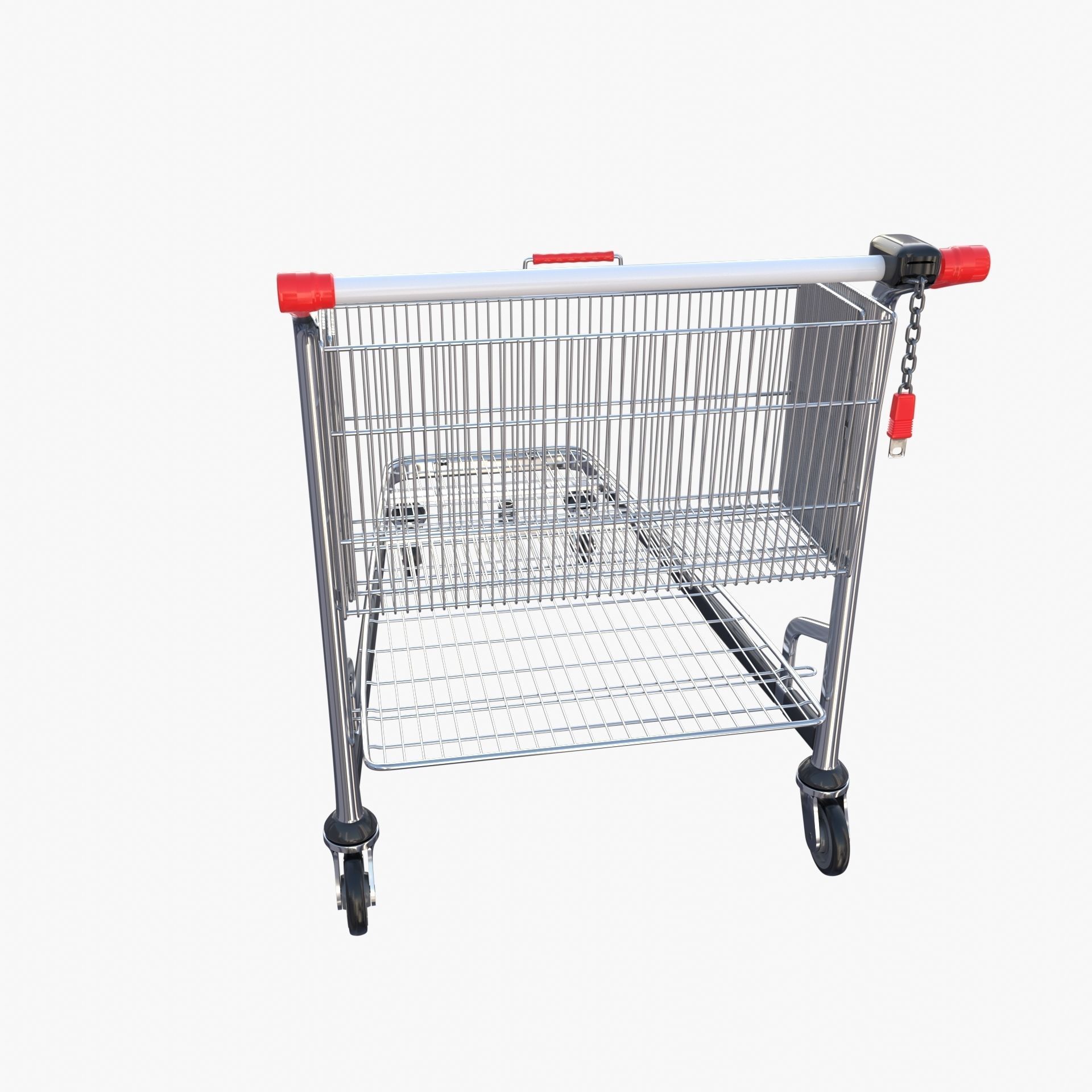 Shopping cart stack v2 Low-poly 3D model_10