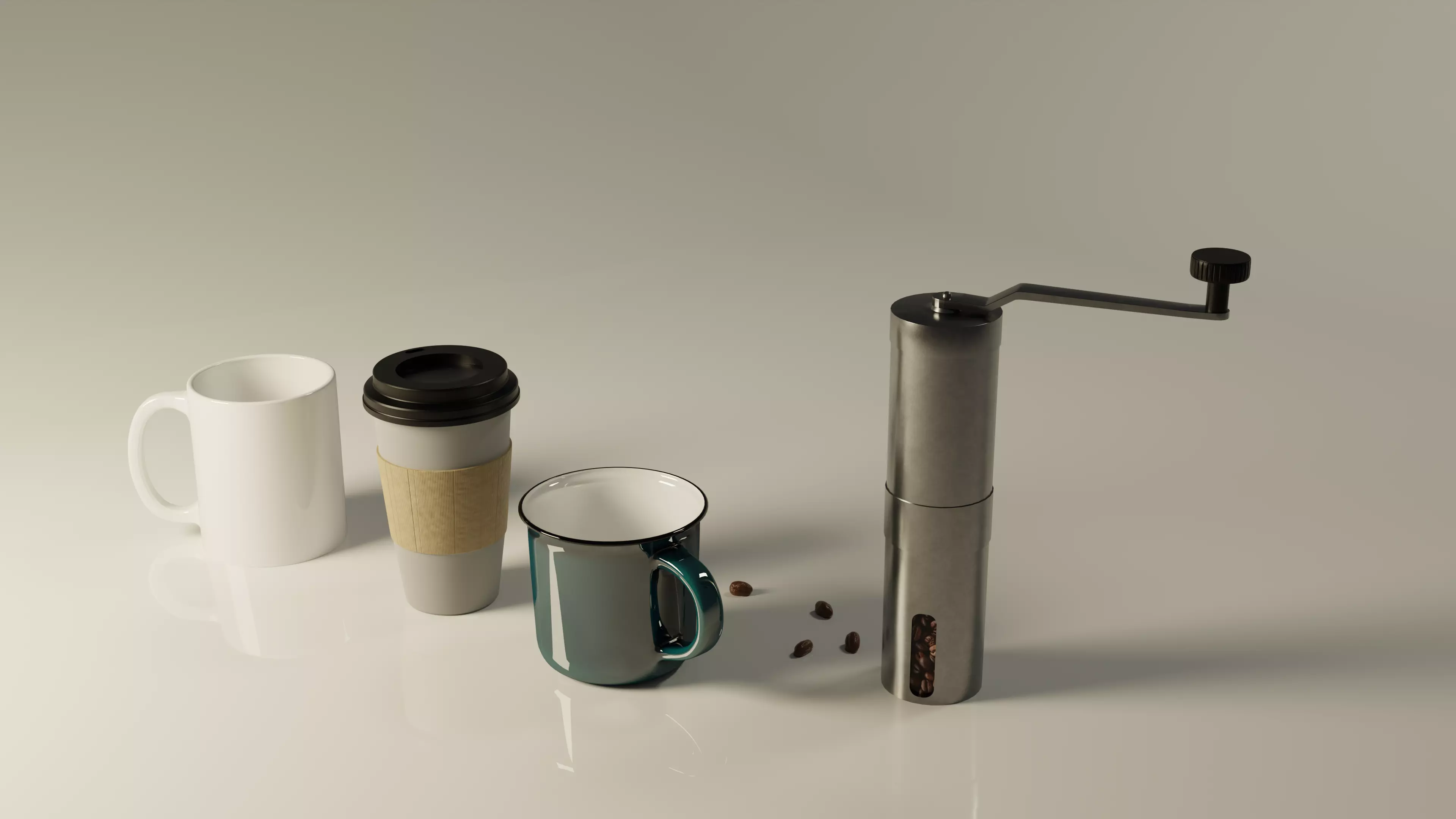 Coffee set cup Free 3D model