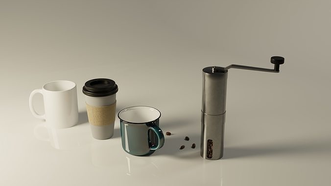 Coffee set cup Free 3D model
