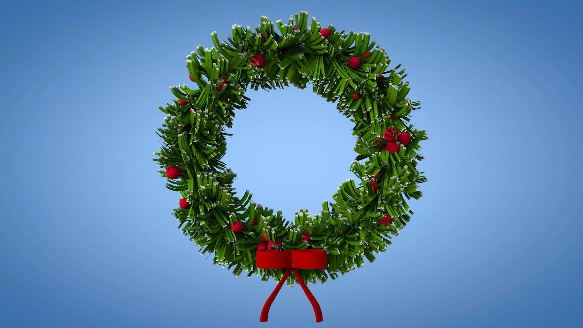 Christmas Wreath Low-poly 3D model_0