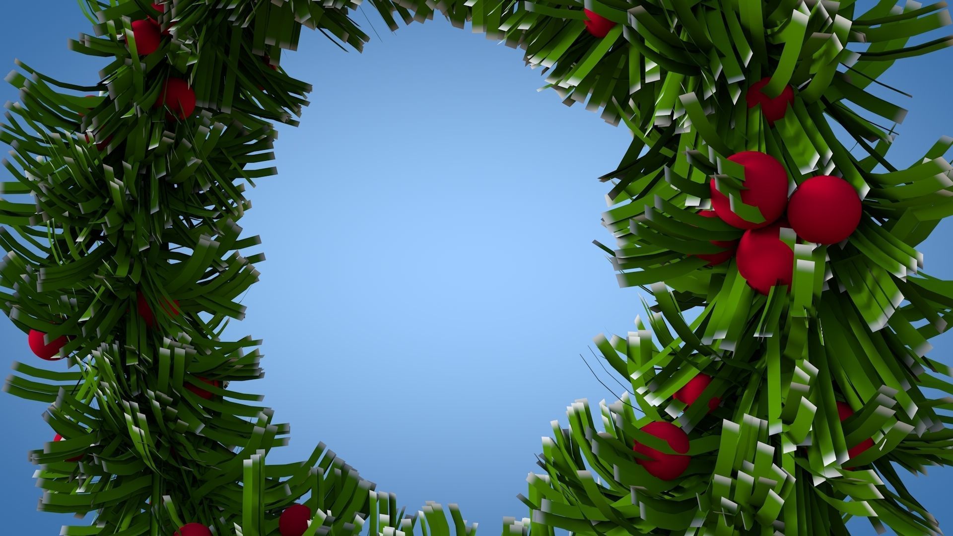 Christmas Wreath Low-poly 3D model_3
