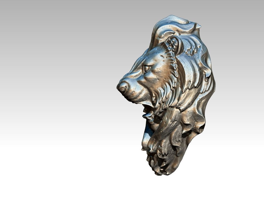 Angry Lion Medal 3D print model_2