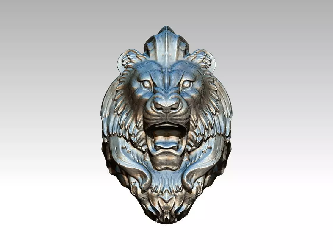 Angry Lion Medal 3D print model_0