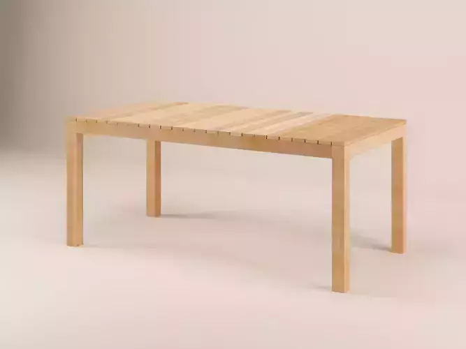 Simple wooden dining table