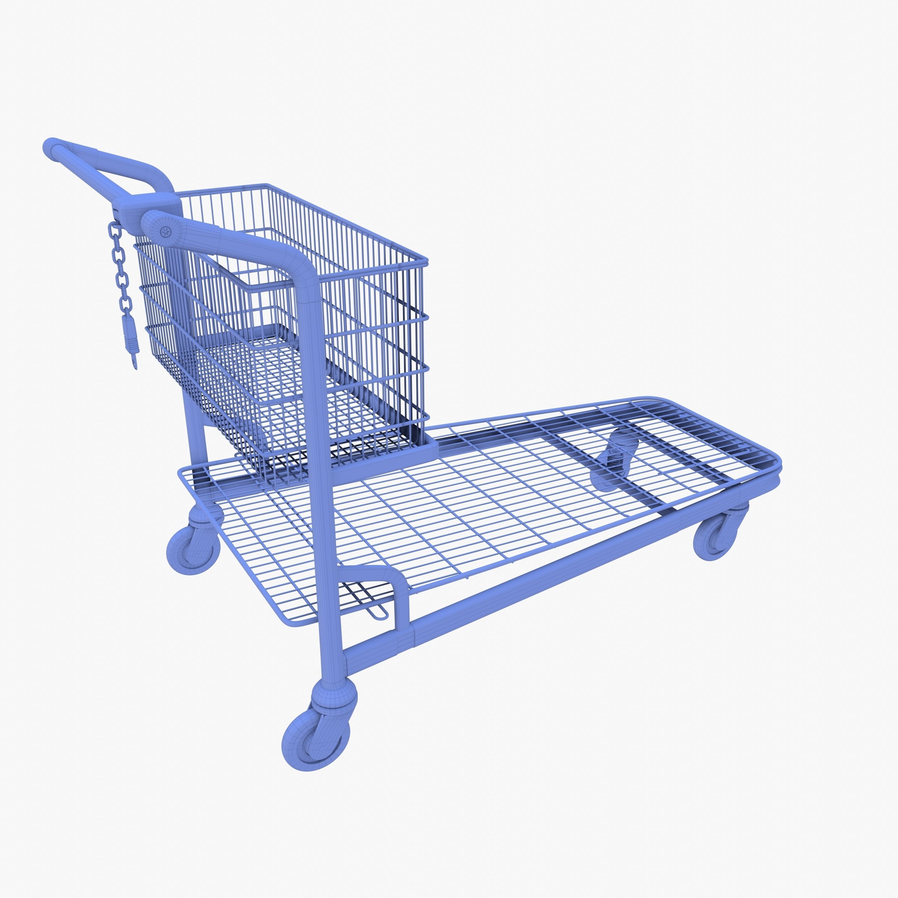 Shopping cart weathered stack v1 Low-poly 3D model_18