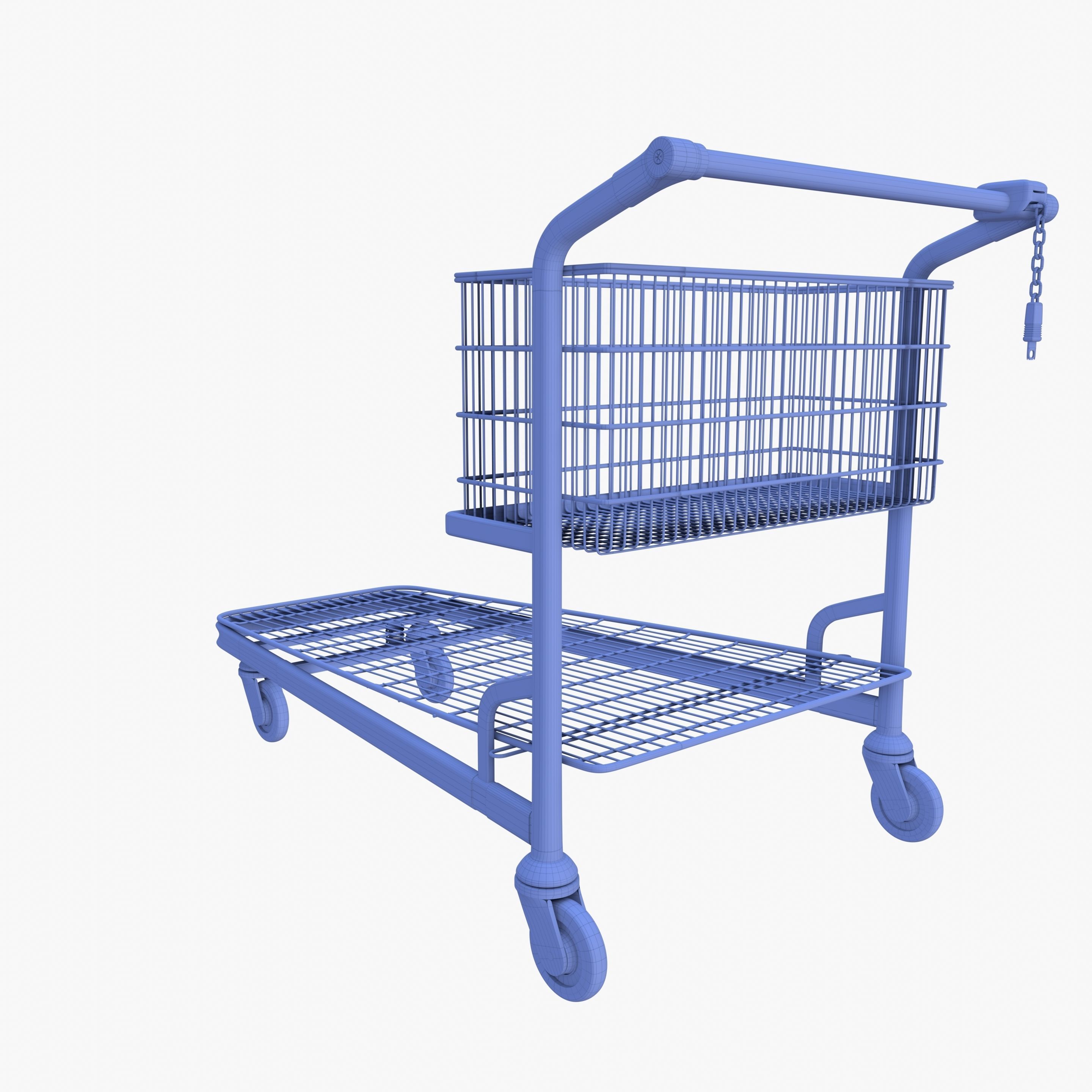 Shopping cart weathered stack v1 Low-poly 3D model_15